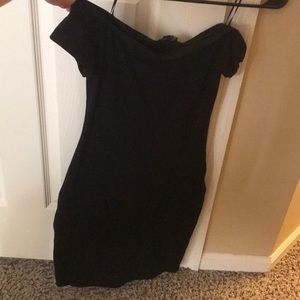 Short off the shoulder Express black dress